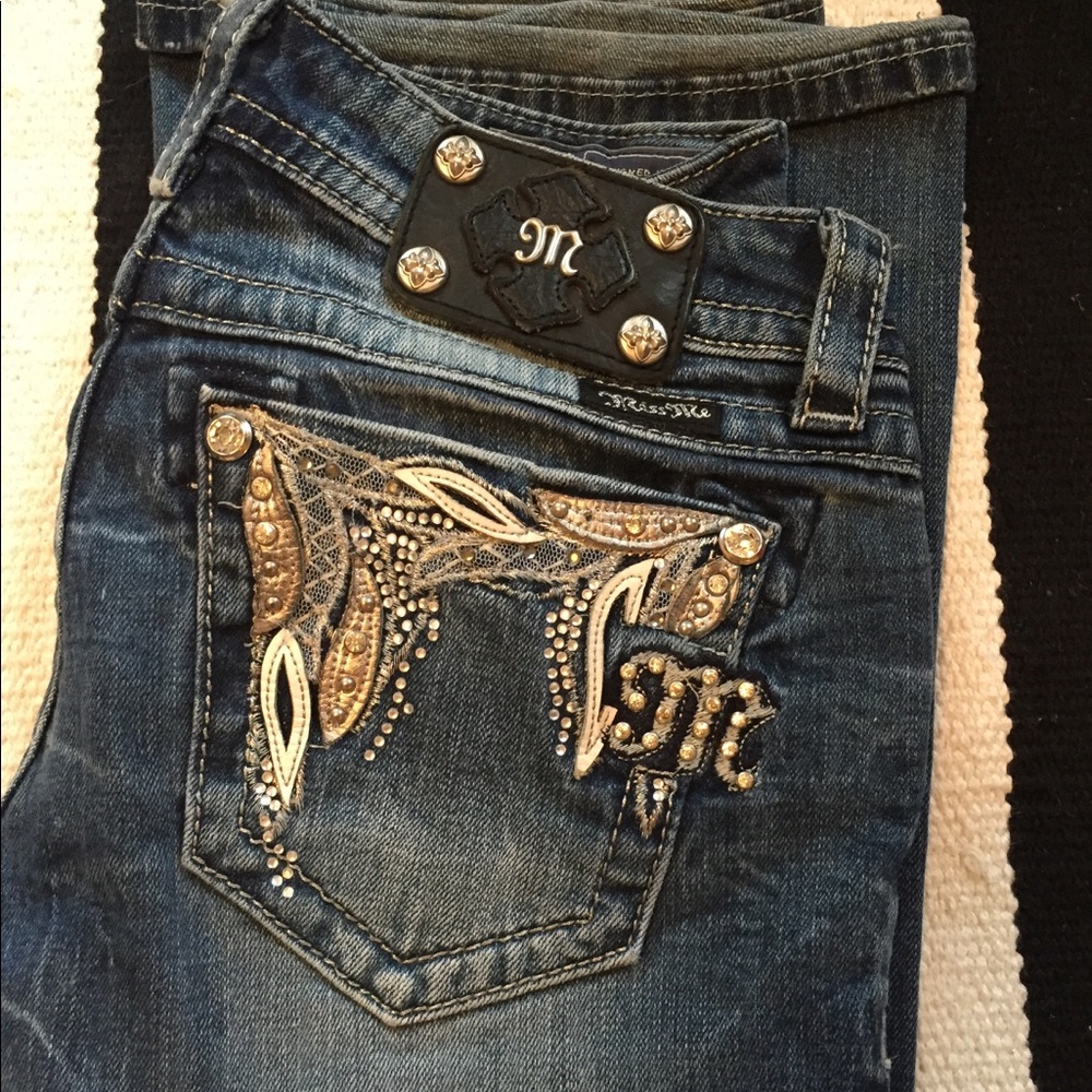 Miss Me boot cut stretch jeans 31 inseam size 27